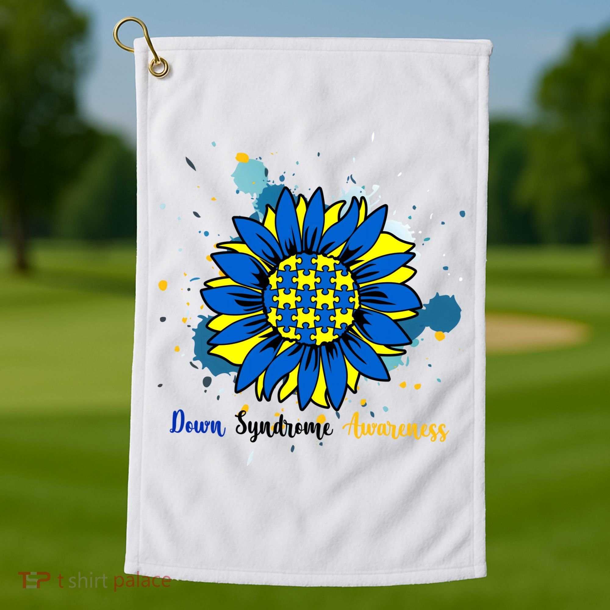 Down Syndrome Awareness Sunflower Golf Towel