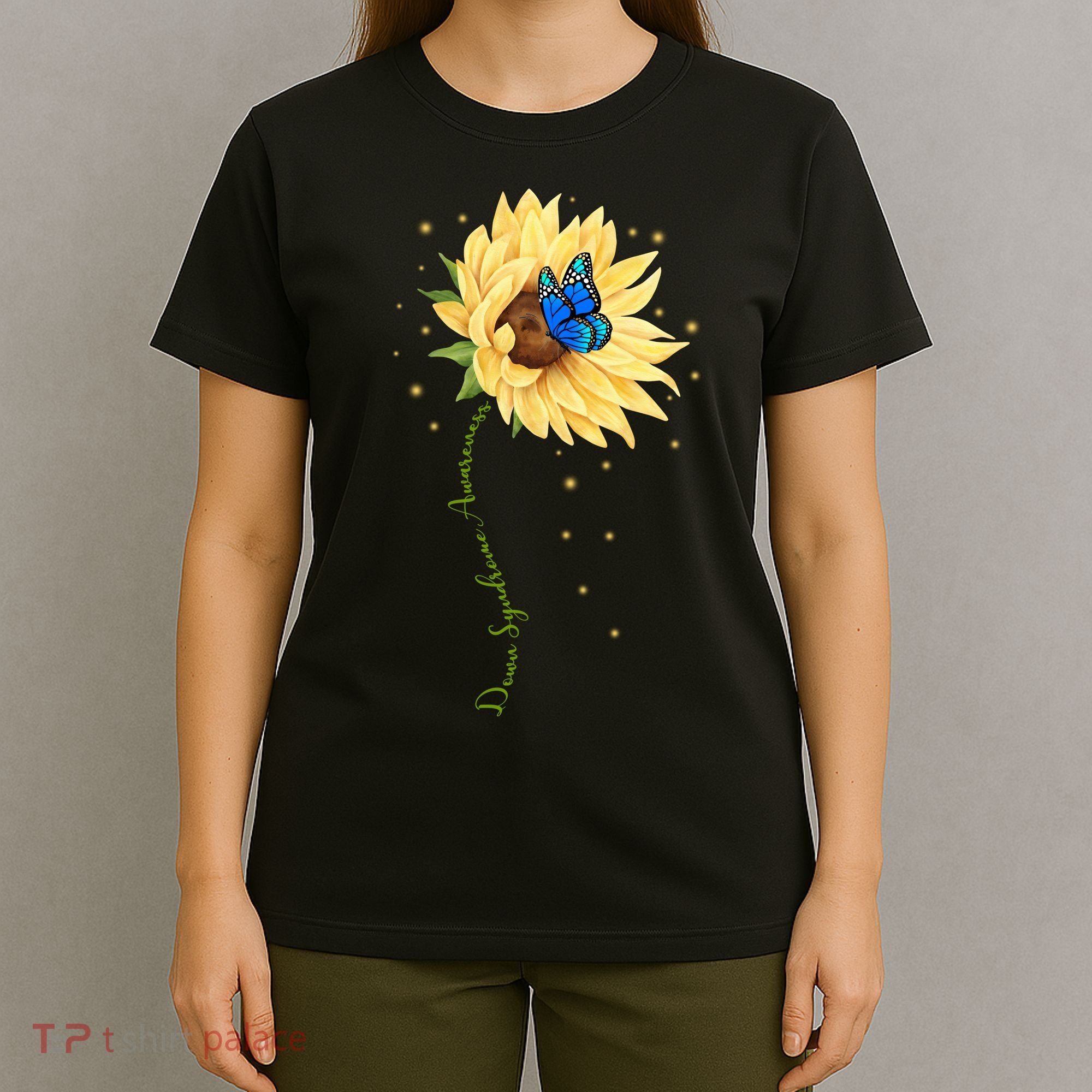 Down Syndrome Awareness Sunflower Butterfly T-Shirt