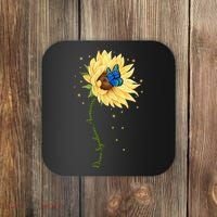 Down Syndrome Awareness Sunflower Butterfly Coaster thumb 0