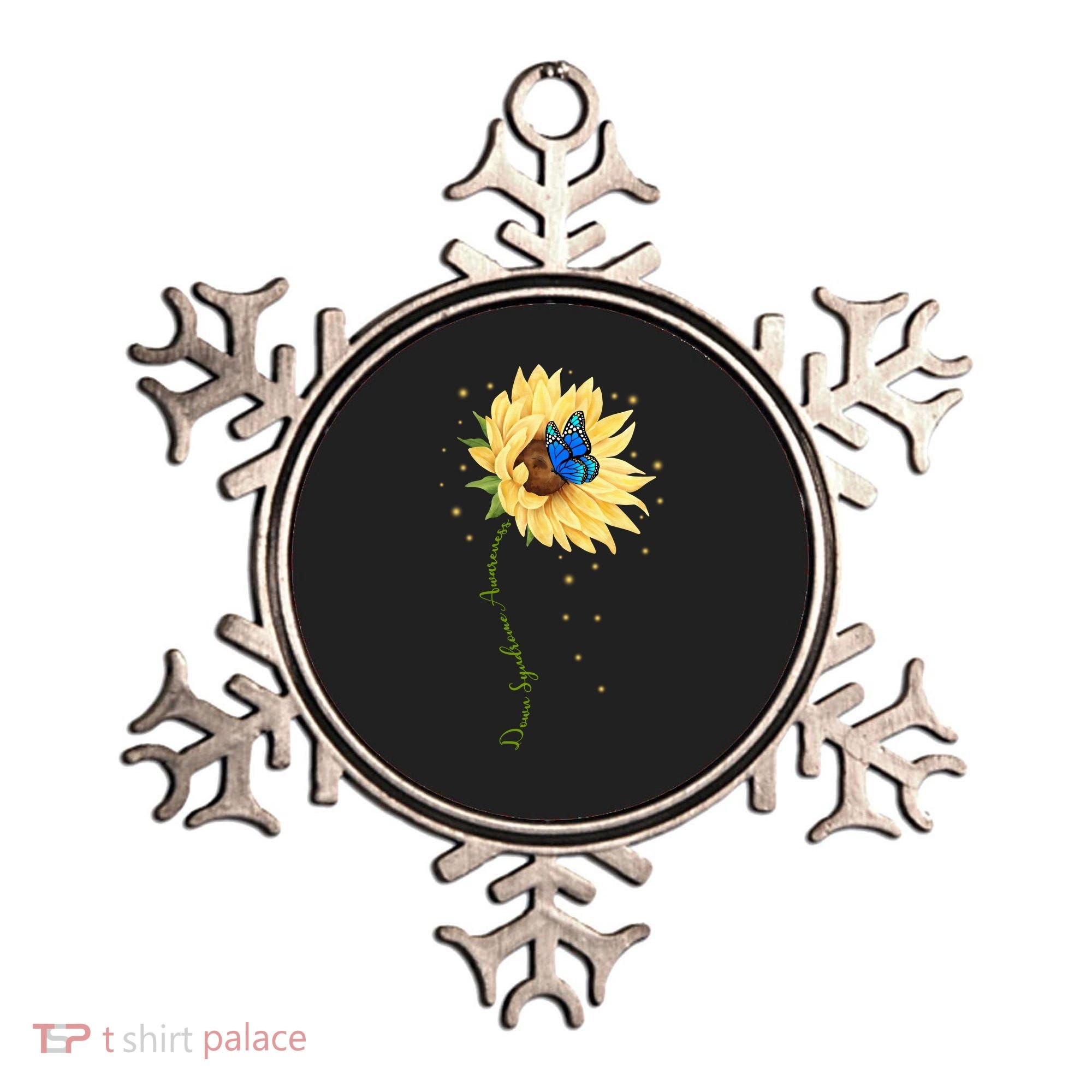 Down Syndrome Awareness Sunflower Butterfly Ornament