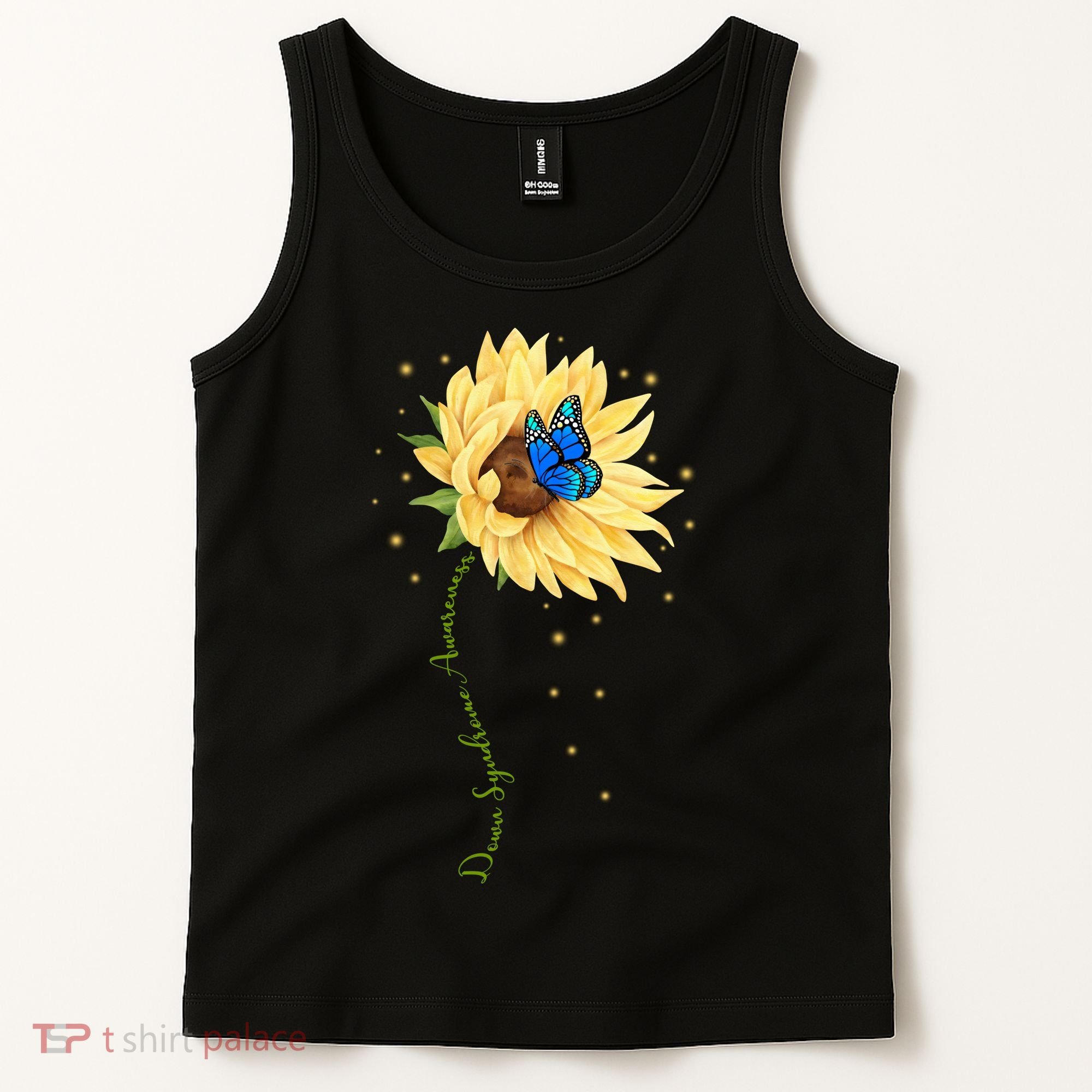 Down Syndrome Awareness Sunflower Butterfly Tank Top