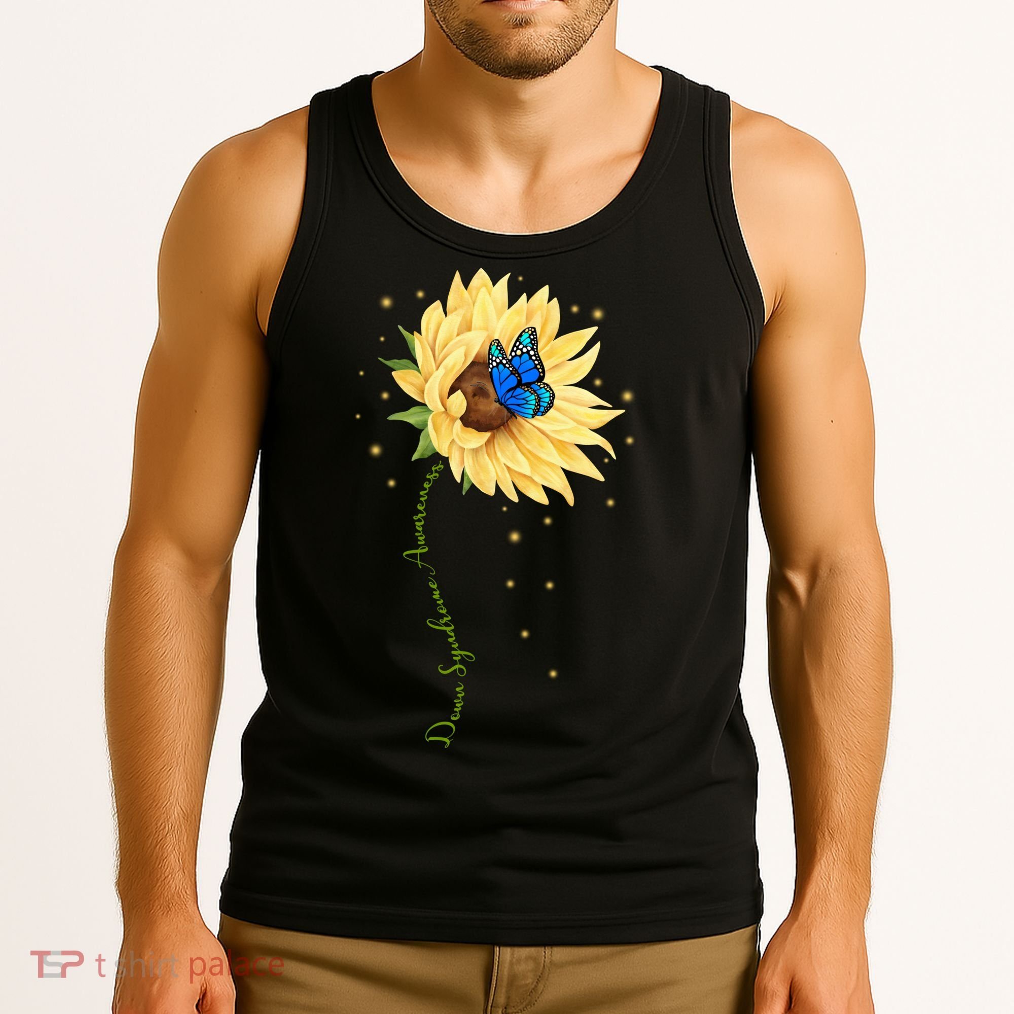 Down Syndrome Awareness Sunflower Butterfly Tank Top