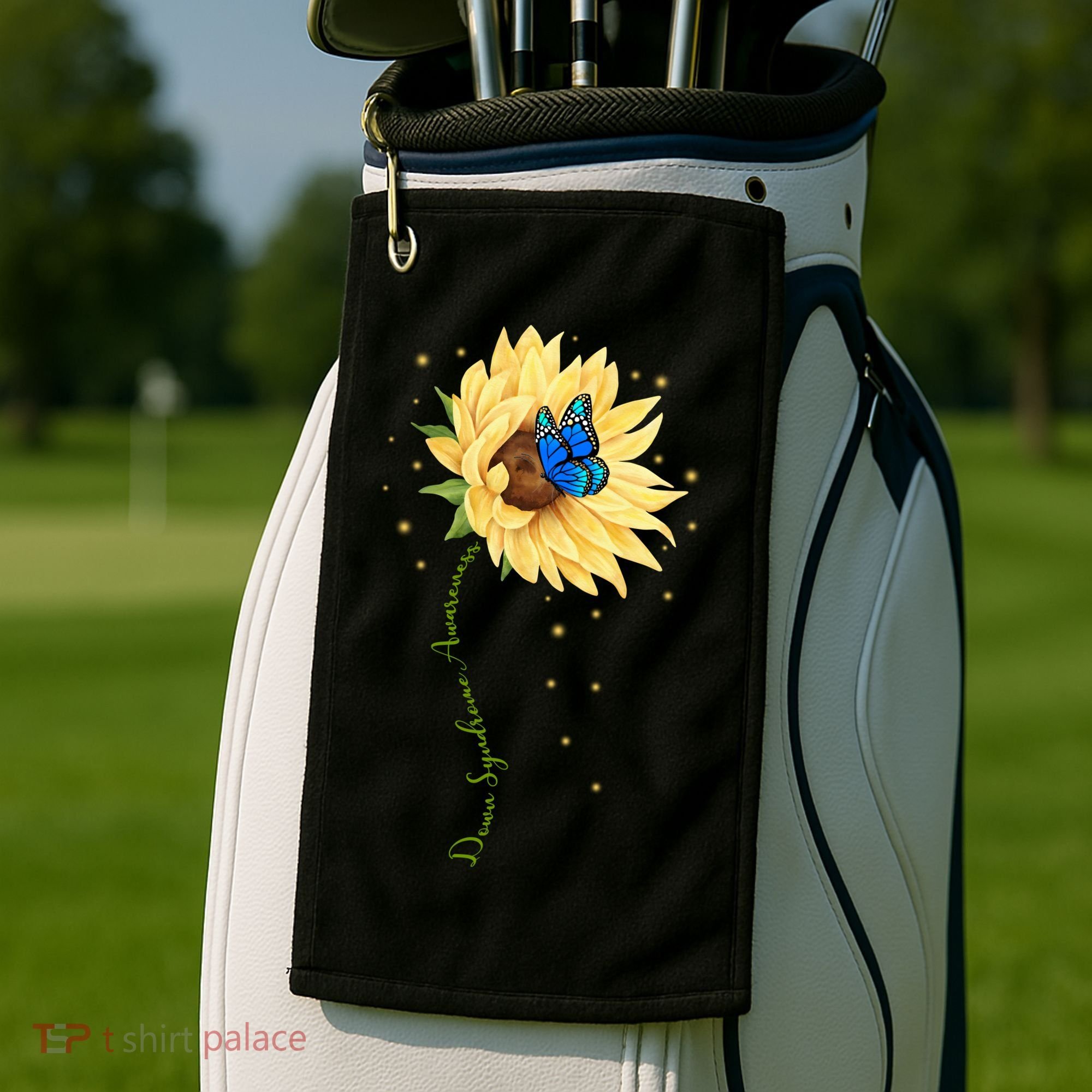 Down Syndrome Awareness Sunflower Butterfly Golf Towel