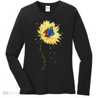 Down Syndrome Awareness Sunflower Butterfly Women's Long Sleeve Shirt thumb 0
