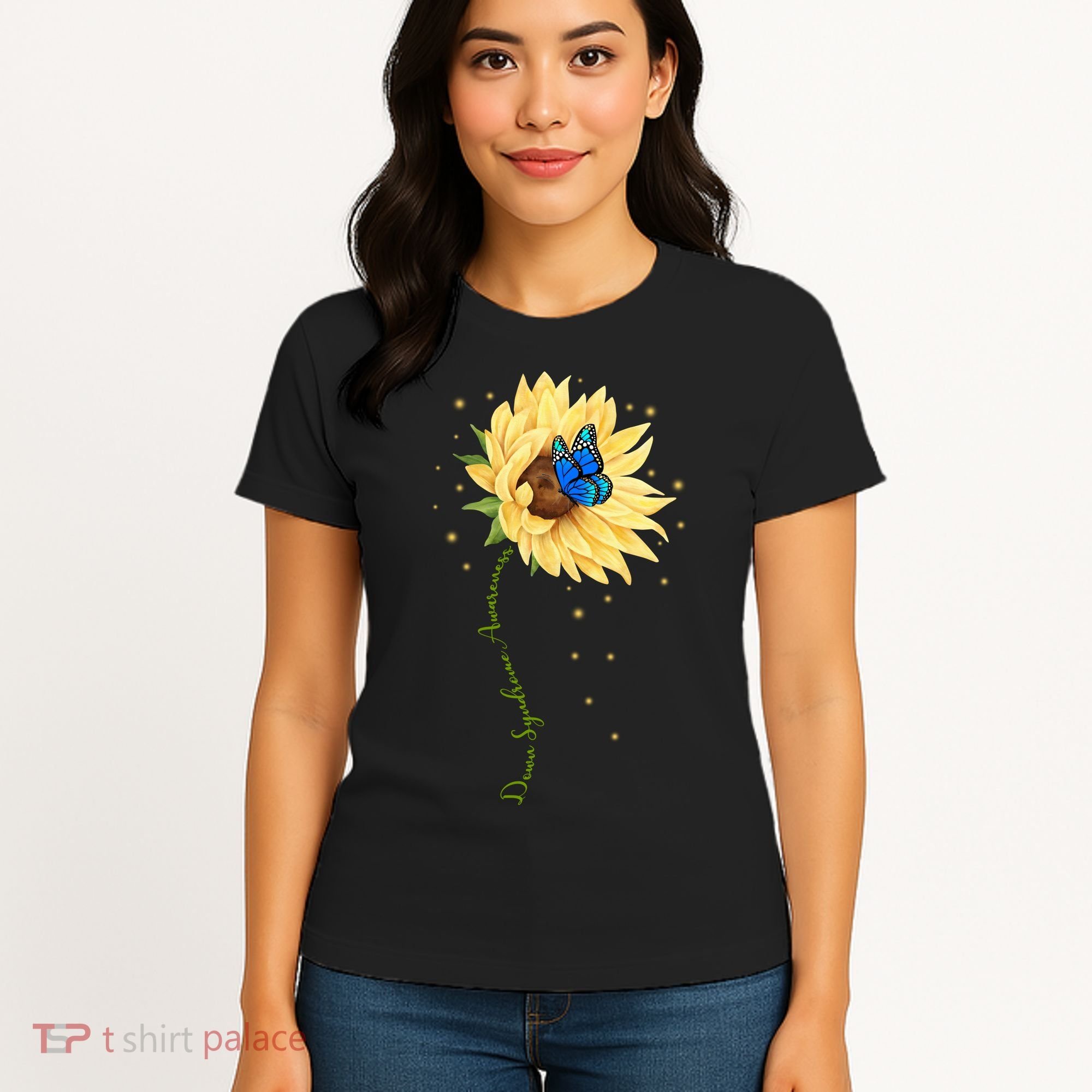 Down Syndrome Awareness Sunflower Butterfly Women's T-Shirt