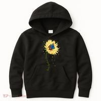 Down Syndrome Awareness Sunflower Butterfly Kids Hoodie thumb 0