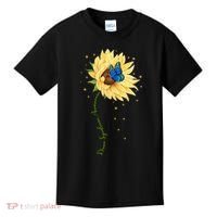 Down Syndrome Awareness Sunflower Butterfly Kids T-Shirt thumb 0