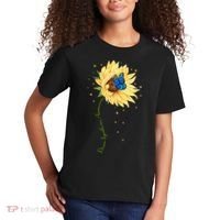 Down Syndrome Awareness Sunflower Butterfly Kids T-Shirt thumb 2