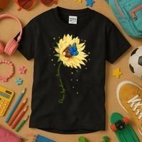 Down Syndrome Awareness Sunflower Butterfly Kids T-Shirt thumb 3