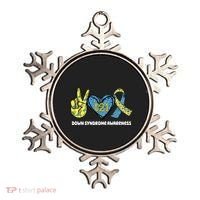 Down Syndrome Awareness T21 Peace Love Ribbon Ornament thumb 0