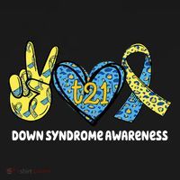Down Syndrome Awareness T21 Peace Love Ribbon Ornament thumb 1