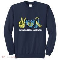Down Syndrome Awareness T21 Peace Love Ribbon Sweatshirt thumb 0
