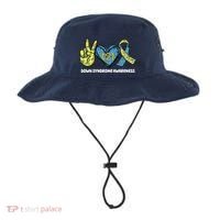 Down Syndrome Awareness T21 Peace Love Ribbon Bucket Hat thumb 0