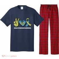 Down Syndrome Awareness T21 Peace Love Ribbon Pajama Set thumb 0