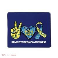 Down Syndrome Awareness T21 Peace Love Ribbon Mousepad thumb 0
