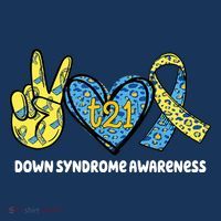 Down Syndrome Awareness T21 Peace Love Ribbon Mousepad thumb 1