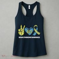Down Syndrome Awareness T21 Peace Love Ribbon Women's Tank Top thumb 3