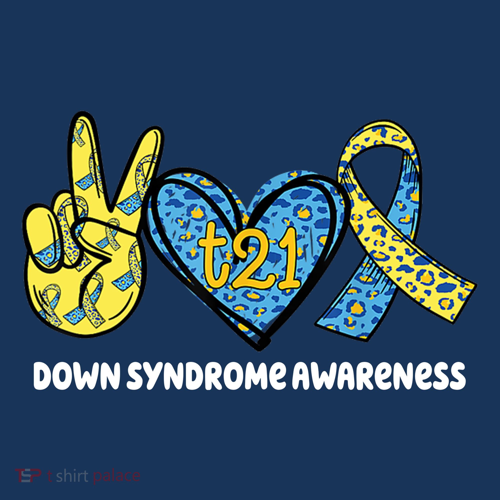 Down Syndrome Awareness T21 Peace Love Ribbon Women's Tank Top