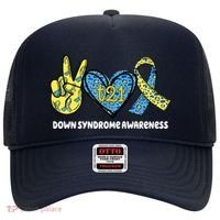 Down Syndrome Awareness T21 Peace Love Ribbon Hat thumb 0