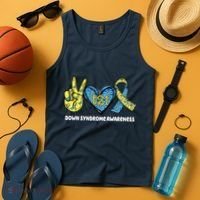 Down Syndrome Awareness T21 Peace Love Ribbon Tank Top thumb 4