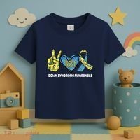 Down Syndrome Awareness T21 Peace Love Ribbon Toddler T-Shirt thumb 3