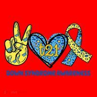 Down Syndrome Awareness T21 Peace Love Ribbon Santa Hat thumb 1