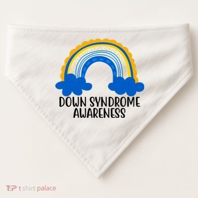Down Syndrome Awareness Rainbow USA-Made Doggie Bandana