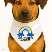 Down Syndrome Awareness Rainbow USA-Made Doggie Bandana thumb 1
