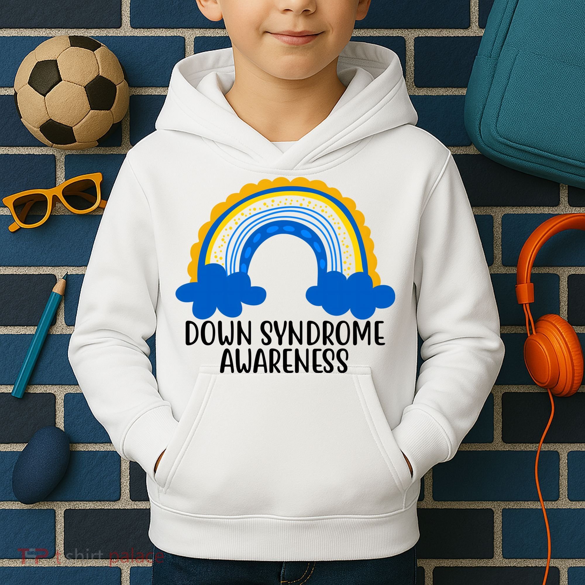Down Syndrome Awareness Rainbow Kids Hoodie