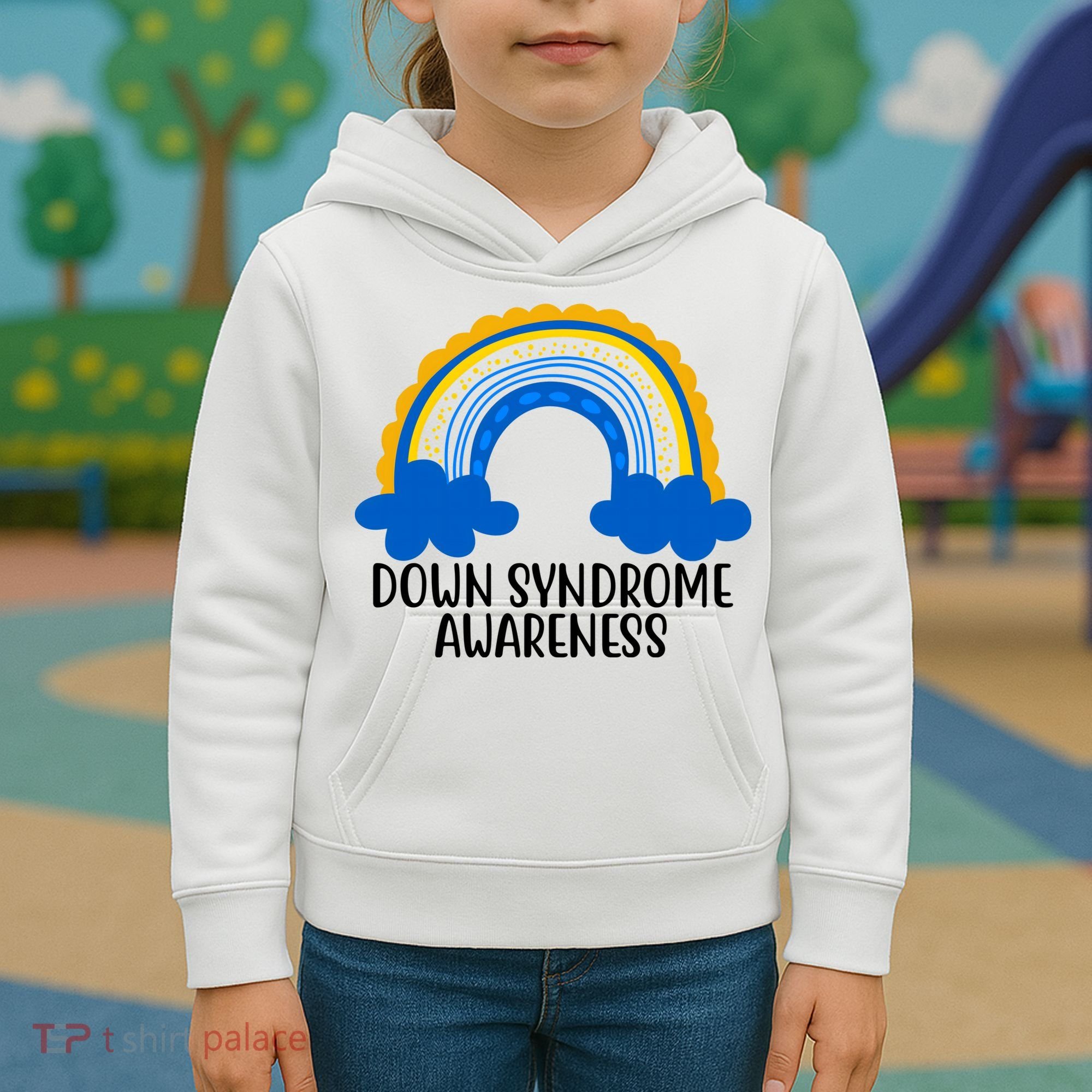 Down Syndrome Awareness Rainbow Kids Hoodie