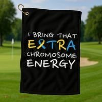 Down Syndrome Awareness Extra Chromosome Golf Towel thumb 1