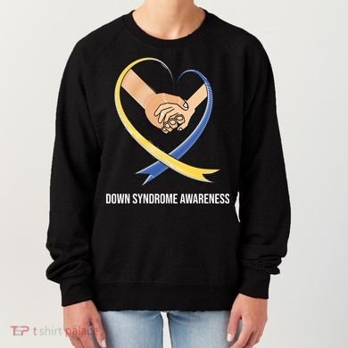 Down Syndrome Awareness Support Heart Ribbon Women's Sweatshirt