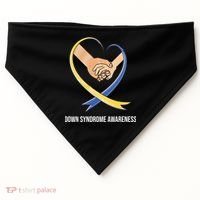 Down Syndrome Awareness Support Heart Ribbon USA-Made Doggie Bandana thumb 0