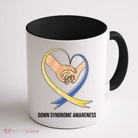 Down Syndrome Awareness Support Heart Ribbon Coffee Mug thumb 1