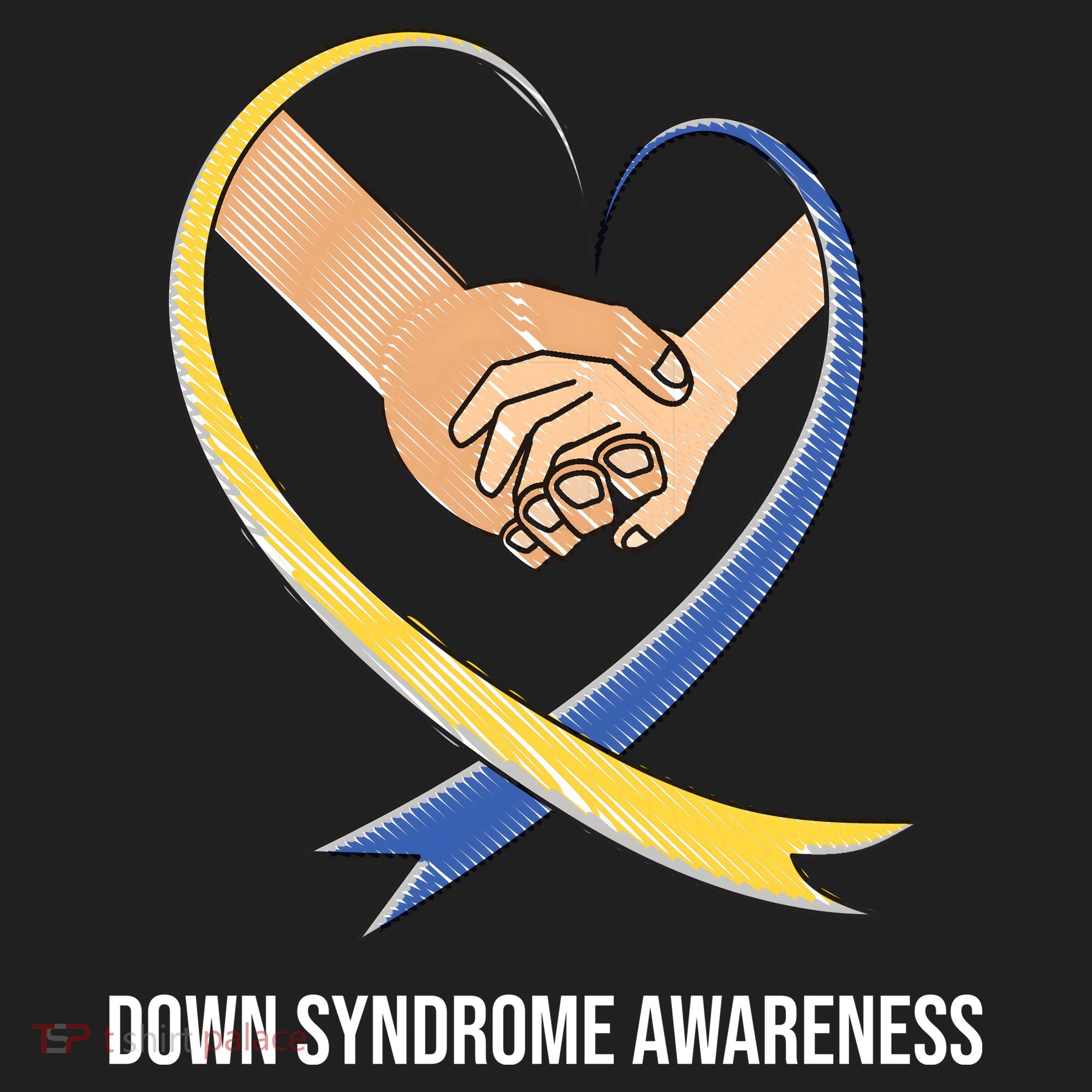 Down Syndrome Awareness Support Heart Ribbon Beanie
