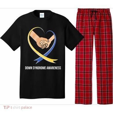 Down Syndrome Awareness Support Heart Ribbon Pajama Set