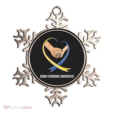 Down Syndrome Awareness Support Heart Ribbon Ornament
