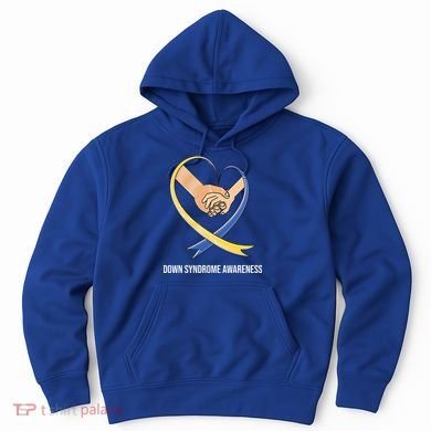Down Syndrome Awareness Support Heart Ribbon Hoodie