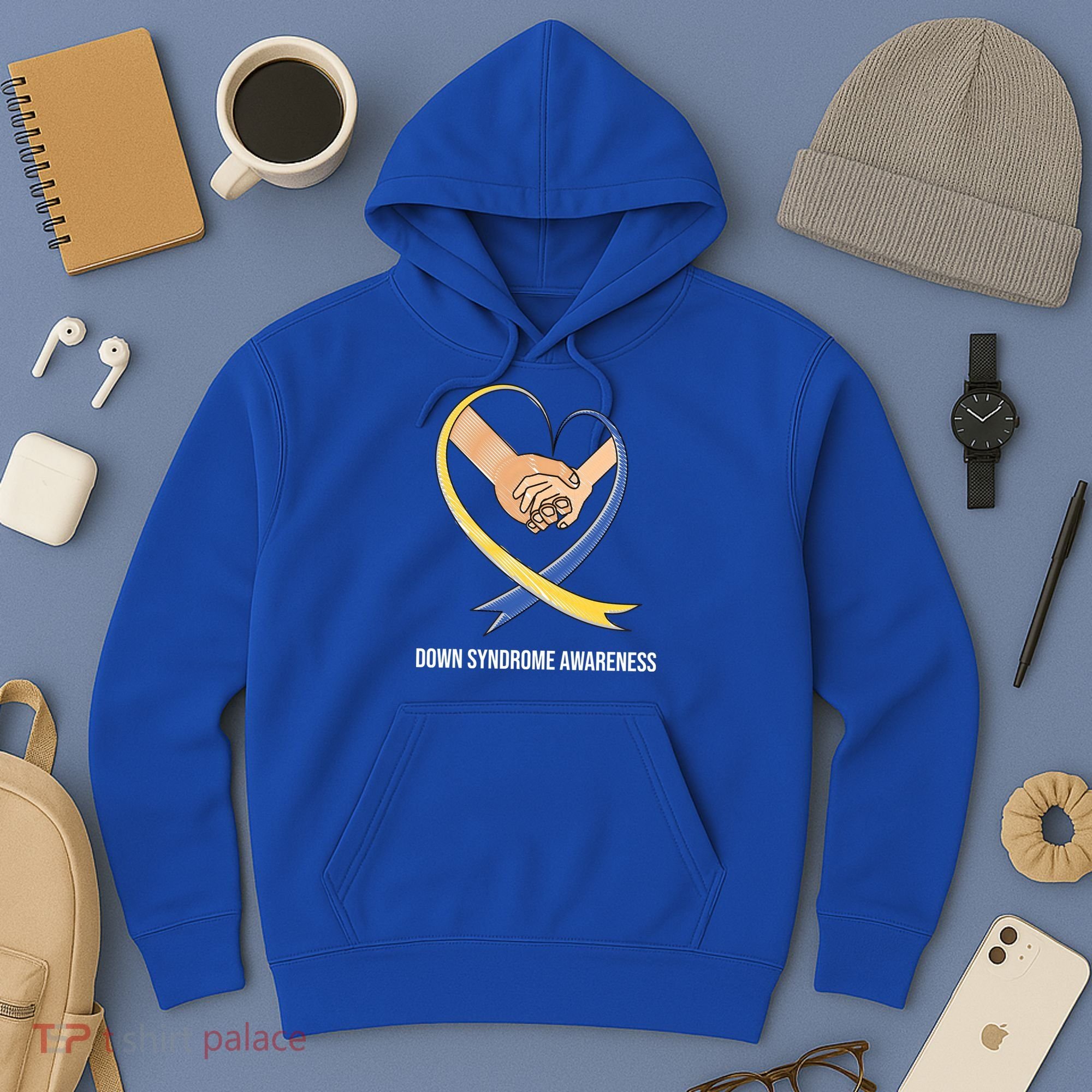 Down Syndrome Awareness Support Heart Ribbon Hoodie