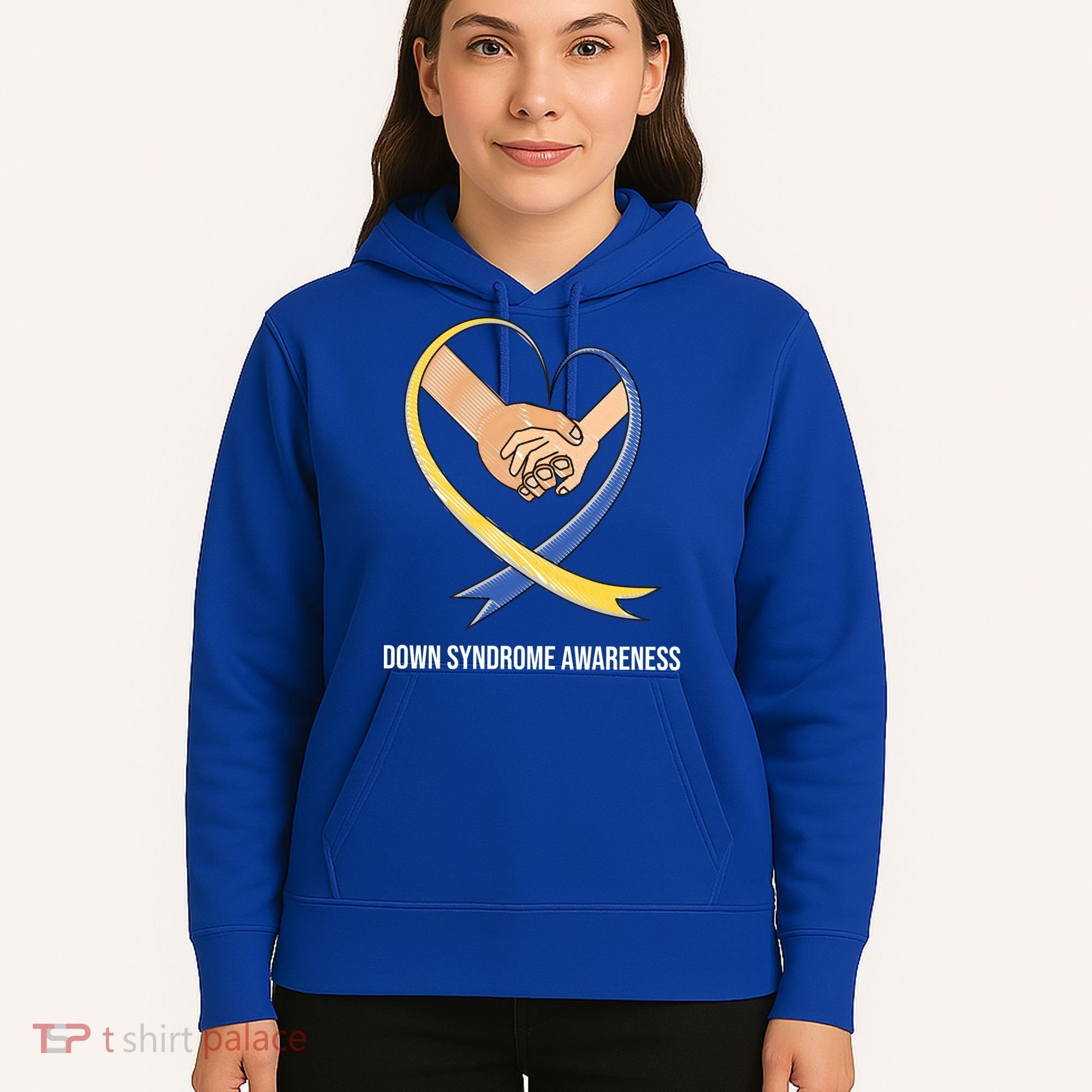 Down Syndrome Awareness Support Heart Ribbon Hoodie