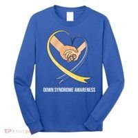 Down Syndrome Awareness Support Heart Ribbon Long Sleeve Shirt thumb 0