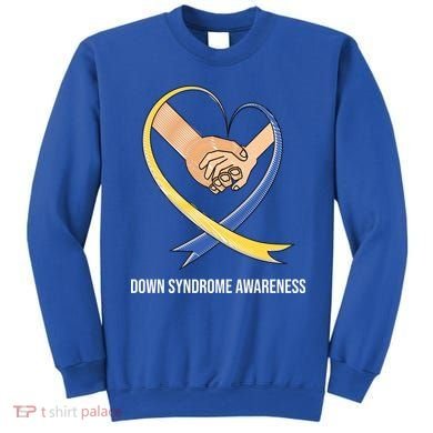 Down Syndrome Awareness Support Heart Ribbon Sweatshirt