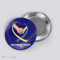 Down Syndrome Awareness Support Heart Ribbon Button thumb 0
