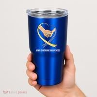 Down Syndrome Awareness Support Heart Ribbon Tumbler thumb 2