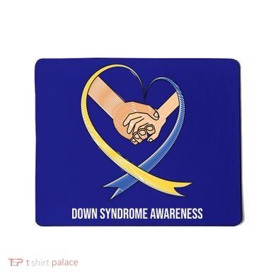 Down Syndrome Awareness Support Heart Ribbon Mousepad
