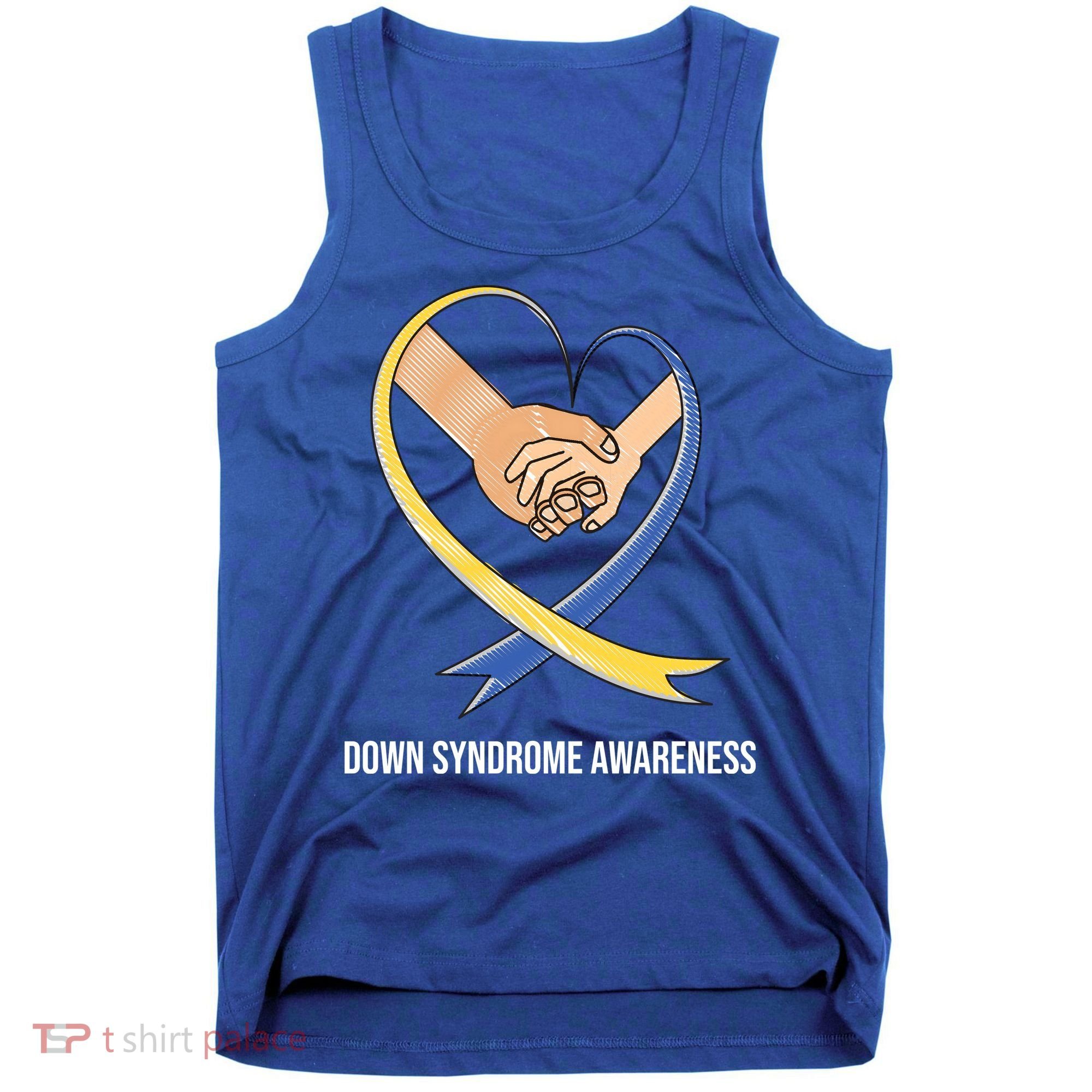 Down Syndrome Awareness Support Heart Ribbon Tank Top