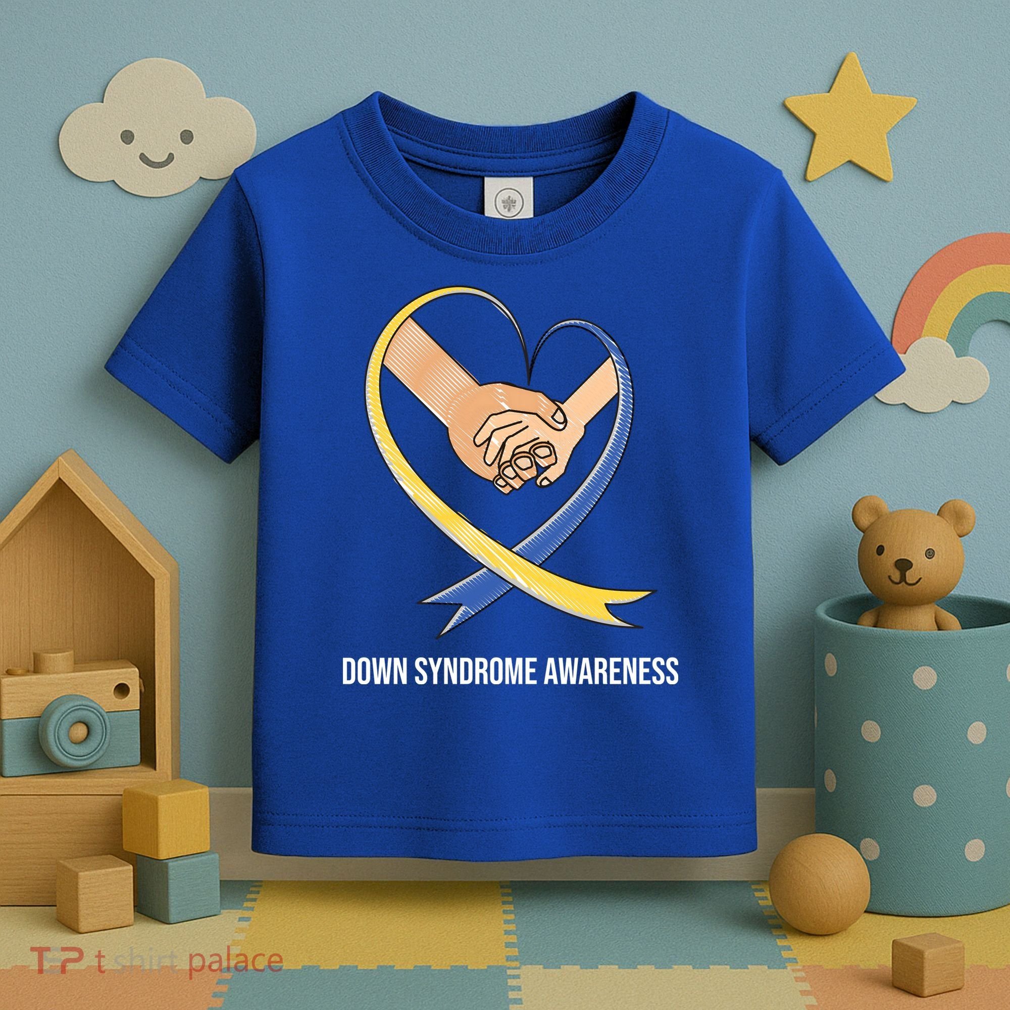 Down Syndrome Awareness Support Heart Ribbon Toddler T-Shirt