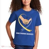 Down Syndrome Awareness Support Heart Ribbon Kids T-Shirt thumb 2