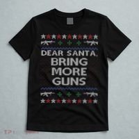 Dear Santa Bring More Guns Ugly Christmas Sweater Funny Gun T-Shirt thumb 5