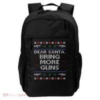 Dear Santa Bring More Guns Ugly Christmas Sweater Funny Gun Backpack thumb 0